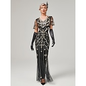 olcso Ruhák-Ordító 20-as évek 1920-as évek Koktélruha Flapper ruha Ruhák Álarcosbál Szabályos A nagy Gatsby Charleston Esküvői Vendég Flitter Női Mindszentek napja Farsang Álarcos mulatság Farsang Esküvő Esküvői