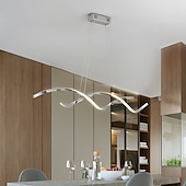 cheap Pendant Lights-LED Pendant Light Linear 90 cm 3000K Gold/Silver Adjustable Island Lights Dimmable Aluminum Stylish Minimalist Painted Finishes Nordic Style Dining Room Kitchen Lights 110-220V