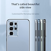 abordables Coques Samsung-Coque de téléphone pour Samsung Galaxy S23 S22 S21 Plus Ultra arrière en plastique dépoli étui complet protecteur contre la poussière en TPU PC métal de couleur unie