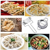 billige Kjøkkenutstyr og -redskap-2 stk rustfritt stål dumpling maker form, wrapper deig cutter pai ravioli empanadas presseform kjøkken tilbehør bakverk verktøy