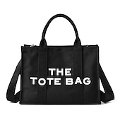 abordables Cabas et fourre-tout-Sac fourre-tout en toile pour femme avec fermeture éclair – sac à bandoulière minimaliste pour l&#039;école, le travail et les déplacements quotidiens