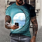 tanie Koszulki 3D-Męskie Wzór 3D Chmury Podkoszulek Krótki rękaw Podkoszulek Druk 3D Okrągły dekolt Koszula Sport Moda Designerskie Na zewnątrz Urlop Ulica Czarny Żółty Niebieski Lato Odzież S M L XL XXL XXXL 4XL
