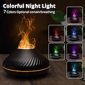 economico Luci intelligenti-Umidificatore d&#039;Aria Smart LED Diffusore Aromaterapia USB Colorato a Fiamma Diffusori Portatili per Oli Essenziali per Fragrante Ambientale in Casa
