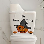 olcso Halloween fürdő-WC-matricák vicces dekorációk ijesztő WC-takaró dekoráció 3d horror minta barkácsolás fürdőszoba lakberendezés