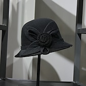 levne Party klobouky-Klobouky Směs polybavlny Zvonovitý klobouk 30. léta Slamák Ležérní Dovolená Kentucky Derby Melbourne Cup koktejl Elegantní Retro styl S Aplikace Rozdělení Přílba Pokrývky Hlavy
