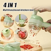 cheap Kitchen Appliances-4 in 1 Handheld Electric Vegetable Slicer Set Vegetable Slicer Mini Garlic Masher Electric Meat Grinder