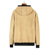 cheap Fleece Sweatshirts-Men&#039;s Zip Hoodie Sweatshirt Sweat Jacket Sherpa Black White Wine Army Green Navy Blue Hooded Solid Color Zipper Cool Basic Casual Winter Clothing Apparel Hoodies Sweatshirts  Long Sleeve
