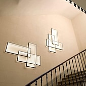 tanie Ściemnialne lampy sufitowe-lampa sufitowa led kwadratowy kształt 113cm liniowa konstrukcja lampy do montażu podtynkowego aluminium nowoczesne współczesne malowane wykończenia oświetlenie do salonu 85-265v można przyciemniać tylko za pomocą pilota