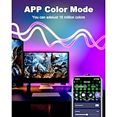 abordables Contrôle WiFi et musique-3 m/5 m rgbic bandes lumineuses néon avec wifi néon corde lumière bricolage barre lumineuse app contrôle musique synchronisation tv rétro-éclairage jeu salon chambre décoration