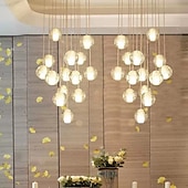 billiga Klusterdesign-40 cm ljuskrona metall klot taklampa led galvaniserad konstnärlig modern 90-240v