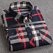 preiswerte Businesshemden für Herren-Herren Oberhemd Kariertes Hemd trachtenhemd Kragenhemd Knopfhemd Schottenstoff Hochzeit Arbeitskleidung A B C E Langarm Kragen Frühling Winter Bekleidung Button-Down