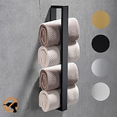 cheap Towel Bars-Towel Rail, Strong Self Adhesive Black Towel Holder Stainless Steel Wall Mounted