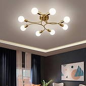 cheap Ceiling Lights-Golden Bedroom Ceiling Lamp Creative Multi Head Simple Living Room Dining Room Lamp Household Led Main Lamp