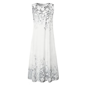 cheap Floral Dress-Women&#039;s Midi Dress Two Piece Dress Set Dress Green Blue Purple Pink White Long Sleeve Floral Ruched Print Summer Spring Fall Crew Neck Elegant Casual Classic Summer Dress