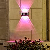 billige Vegglamper til utendørsbruk-utendørs solcelle vegglys led hagelys smart lysstyring sensor vanntett vegglys gårdsplass veranda lampe balkong gjerde passasje belysning landskap dekorasjon solenergi nattlys