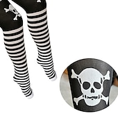 economico Teschi &amp; Ossa-Teschio scheletro Halloween Calze e autoreggenti Oggetti di scena di Halloween Halloween Per donna Halloween martedì grasso Costumi di Halloween facili Vestirsi