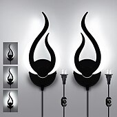 abordables Apliques de pared para interior-enchufe en la lámpara de pared 1pc 2pcs lámpara de pared led regulable 10w lámpara de pared interior moderna lámpara de acrílico aall con cable de enchufe de 6 pies (alrededor de 1,8 m) adecuado para
