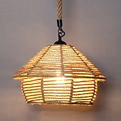 cheap Pendant Lights-25cm Single Design Island Design Pendant Light Hemp Rope Painted Finishes Modern Nordic Style 220-240V