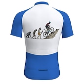 Χαμηλού Κόστους Ανδρικές φανέλες-Ανδρικά Φανέλα ποδηλασίας Με Μοτίβο Αστείος Εξέλιξη Κοντομάνικο Ποδήλατο Αθλητική μπλούζα Μπολύζες με 3 πίσω τσέπες Ποδηλασία Βουνού Ποδηλασία Δρόμου