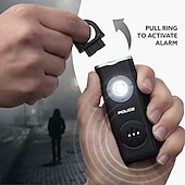 billige Sikkerhetssensorer og -alarmer-personlig alarm nøkkelring for kvinner 130db sirene alarm led lommelykt med strobe lys oppladbar sikkerhetsalarm