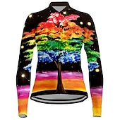 abordables Maillots de mujer-Mujer Maillot de Ciclismo Flores Botánica Manga Larga Bicicleta Camiseta con 3 bolsillos traseros MTB Bicicleta Montaña Ciclismo Carretera Secado rápido Bandas Reflectantes Bolsillo trasero Dispersor