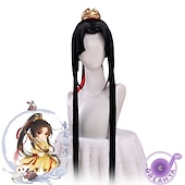 economico Parrucche Anime-parrucca cosplay mo dao zu shi solo maestro della coltivazione demoniaca lan wangji wei wuxian parrucche sintetiche lunghe nere di halloween