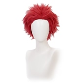 economico Parrucche per travestimenti-Parrucca Cosplay Stile Retro Rosso di Chucky Moglie di Chucky Parrucche Resistenti al Calore Cosplay Parrucche di Halloween