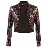 billige bryllup gjesteomslag-Kvinne Wrap Bolero Kåper  Jakker Funkler  Skinner Lange Ermer Paljetterte Bryllup Gjest Wraps Med Glitter Bryllup Alle Årstider Kjole Å Imponere