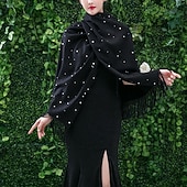 cheap Shawls-Shawl &amp; Wrap Shawls Women's Wrap Pure Elegant Sleeveless Imitation Cashmere Wedding Wraps With Rhinestone For Party Fall &amp; Winter