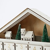 levne Adventní kalendář-Vánoční adventní kalendáře dřevěný dům LED světla 24 dní odpočítávání skladování organizace figuríny domov dekorace 2025 novinky