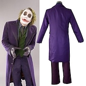 preiswerte Joker-Stil-Joker Clown Bluse / Hemd Hose Outfits Herren Film Cosplay Cosplay Kostüm Party Lila Mantel Weste Bluse Maskerade Polyester / Krawatte / Krawatte mit Perücke
