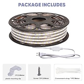 cheap Waterproof Strip Lights-LED Strip Light Plug in Outdoor Waterproof IP67 AC220V 4040 LED Strip Light Diode Tape Holiday Decorative Light LED String with 60led / m with EU Plug