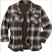 economico camicie di flanella-Per uomo Plaid Camicia di flanella Sopracamicia Manica Lunga Camicia Collo ripiegato Streetwear Quotidiano Stampa Giallo Chiaro Vinaccia Rosso+Grigio+Nero Nero + grigio scuro + blu navy Blu Bottonato