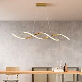cheap Pendant Lights-LED Pendant Light Linear 90 cm 3000K Gold/Silver Adjustable Island Lights Dimmable Aluminum Stylish Minimalist Painted Finishes Nordic Style Dining Room Kitchen Lights 110-220V