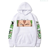 economico Grafica di personaggi di cartoni animati e film-One Piece Roronoa Zoro Felpa con cappuccio Anime Cartone animato Manga Tasca frontale Grafica Per Da coppia Per uomo Per donna Per adulto Stampa a caldo