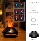 economico Luci intelligenti-Umidificatore d&#039;Aria Smart LED Diffusore Aromaterapia USB Colorato a Fiamma Diffusori Portatili per Oli Essenziali per Fragrante Ambientale in Casa