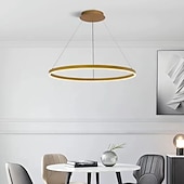 זול עיצוב טבעת ועגול-תאורת תליון לד 40/60/80 ס"מ 1-אור טבעת עיגול עיצוב ניתן לעמעום בגימורים צבועים אלומיניום יוקרתי בסגנון מודרני חדר שינה מנורות תליון חדר שינה 110-240v ניתן לעמעום רק עם שלט רחוק