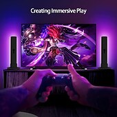お買い得  スマートライト-RGB LEDスマートライトバーWiFi Bluetoothデスクトップ背景雰囲気ライト音楽同期TV壁コンピューターゲーム寝室ナイトライトShustar