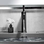 abordables Classiques-Robinet de lavabo de salle de bain, robinet de salle de bain noir, robinets de bain en forme de pistolet à un trou en laiton (noir/gris/chrome/doré)