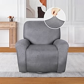abordables Silla reclinable y con alas-Fundas para sillones reclinables, fundas de cuero elásticas para sofás reclinables de 1 plaza, juego de 4 fundas para sillones reclinables de un solo asiento, licra suave, lavables a máquina