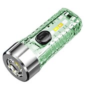 abordables Linternas-Mini linterna llavero recargable por USB con luces laterales multicolores - 7 modos de iluminación para camping y emergencias