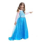 billiga Klänningar med sagotema-barn flickor elsa frozen kostym klänning paljett blommig performance party blå maxi långärmad prinsessa söta klänningar höst vinter normal passform 3-10 år