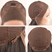 voordelige Synthetische kanten pruiken-lange lijmloze synthetische lace front pruik oranje lange golvende zijscheiding lace wigs synthetisch haar pruik voor vrouwen pruik