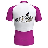 Χαμηλού Κόστους Ανδρικές φανέλες-Ανδρικά Φανέλα ποδηλασίας Με Μοτίβο Αστείος Εξέλιξη Κοντομάνικο Ποδήλατο Αθλητική μπλούζα Μπολύζες με 3 πίσω τσέπες Ποδηλασία Βουνού Ποδηλασία Δρόμου