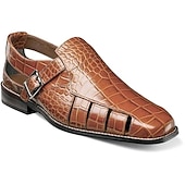 billige Kjole sandaler-skinnsandaler herre sandaler med lukket tå krokodilletrykk fisherman sandaler gå uformelt britisk bryllup kontor &amp; karriere spenne sko svart gul blå sommer vår