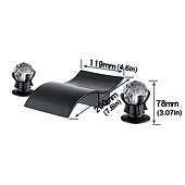 economico Multiforo-rubinetto del lavandino del bagno con due maniglie a manopola in cristallo cascata nero opaco/cromo montato sul ponte rubinetti del bagno a 3 fori diffusi per vasca o lavabo