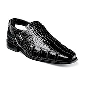 billige Kjole sandaler-skinnsandaler herre sandaler med lukket tå krokodilletrykk fisherman sandaler gå uformelt britisk bryllup kontor &amp; karriere spenne sko svart gul blå sommer vår
