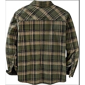 economico camicie di flanella-Per uomo Plaid Camicia di flanella Sopracamicia Manica Lunga Camicia Collo ripiegato Streetwear Quotidiano Stampa Giallo Chiaro Vinaccia Rosso+Grigio+Nero Nero + grigio scuro + blu navy Blu Bottonato