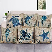 cheap Animal Style-1pc Throw Pillow Cover Ocean Tutle Animal Zipper Traditional Classic Outdoor Cushion for Sofa Couch Bed Chair
