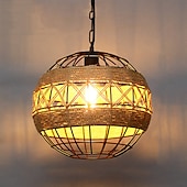 cheap Pendant Lights-25cm Single Design Island Design Pendant Light Hemp Rope Painted Finishes Modern Nordic Style 220-240V